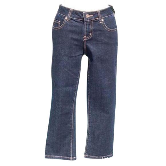 Cache Blue Denim Metallic Embroidery Embellished Jean Pant Crop Stretch $88 NWT - Picture 3 of 4